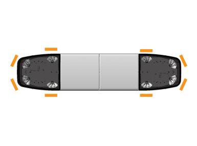 Barra di segnalazione a LED ultra piatta ambra modulo centrale opalino  1250 mm